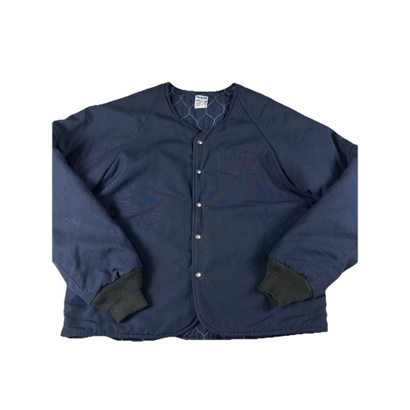 Workrite Fire Resistant Quilted Nomex Snap Up Lining Jacket Large Navy Blue - Picture 1 of 8